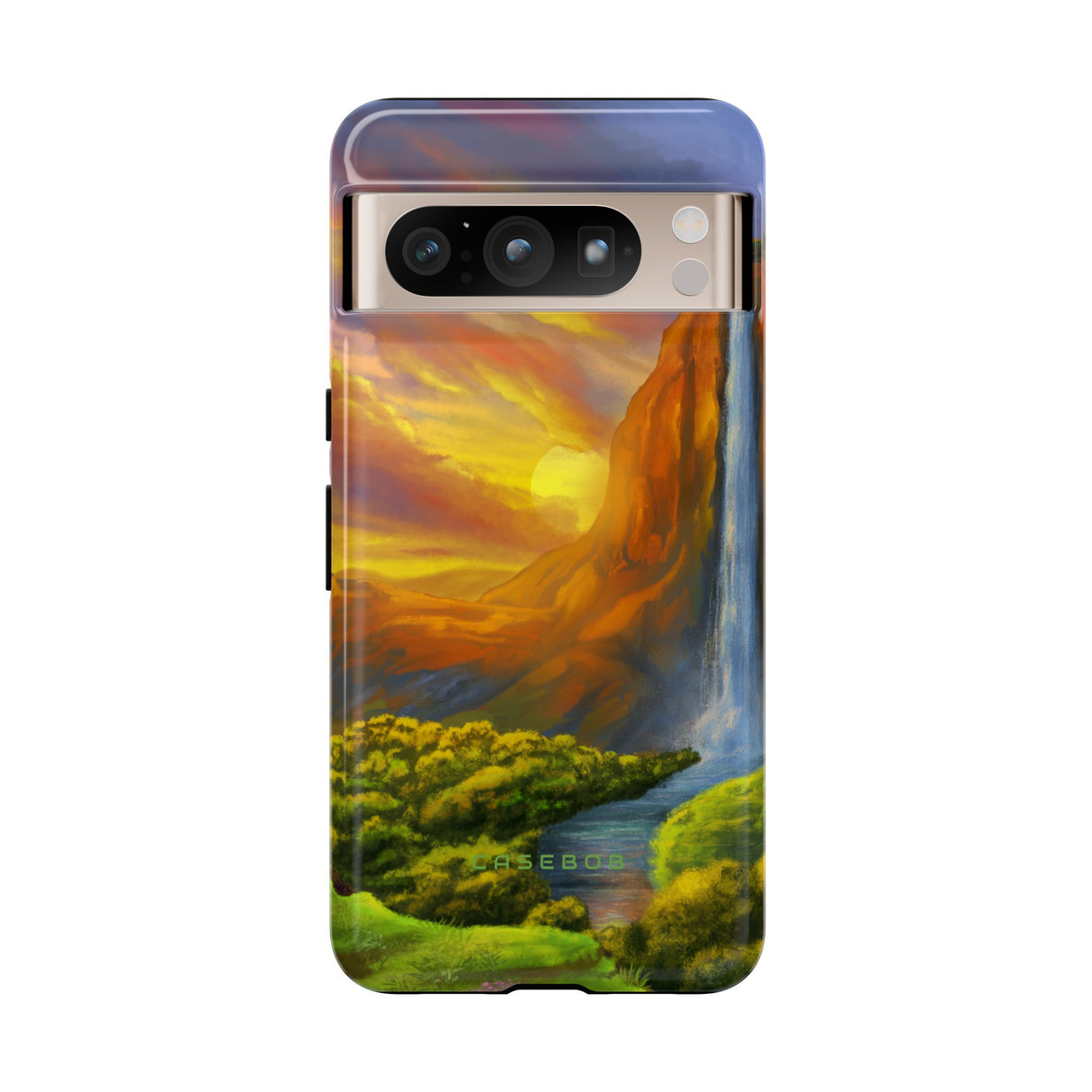 Fantasy Landscape with Waterfall - Protective Phone Case