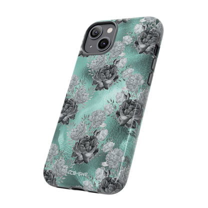 Teal Floral Elegance - iPhone Case