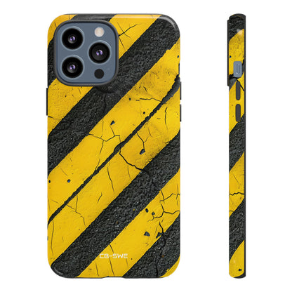 Cracked Hazard Lines - iPhone Case