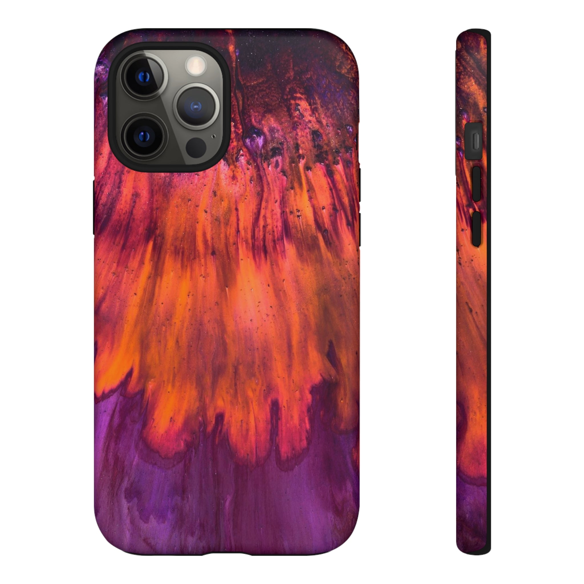 Orange Flow Ink Art iPhone Case (Protective) iPhone 12 Pro Max Matte Phone Case