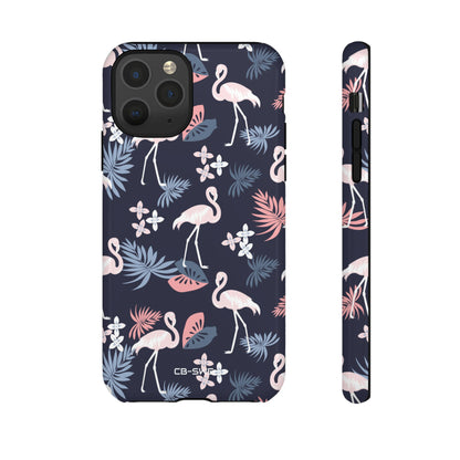 Flamingos Dance Playfully - iPhone Case