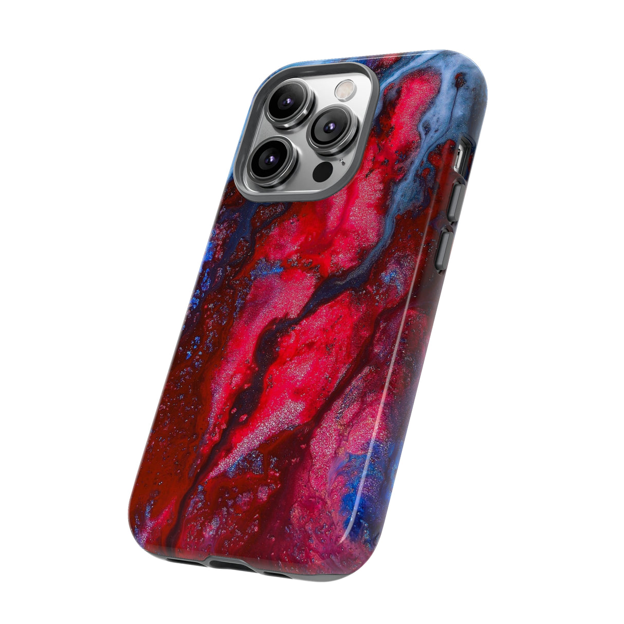 Neon Red Ink Art iPhone Case (Protective) Phone Case