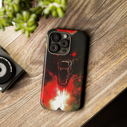 Crimson Wolf iPhone 15 Pro Case - Tough