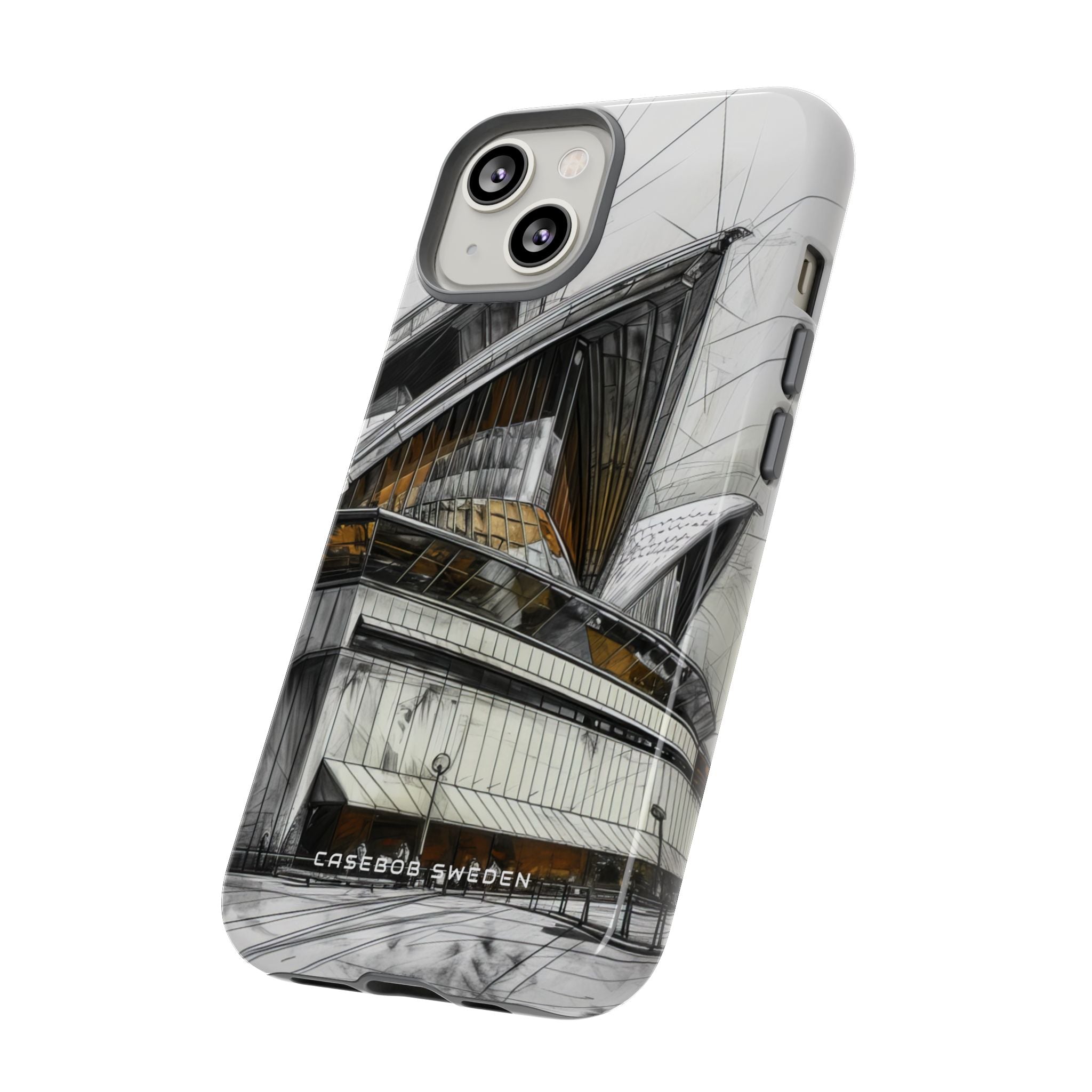 Architectural Curves in Line Formation iPhone 14 - Tough Phone Case