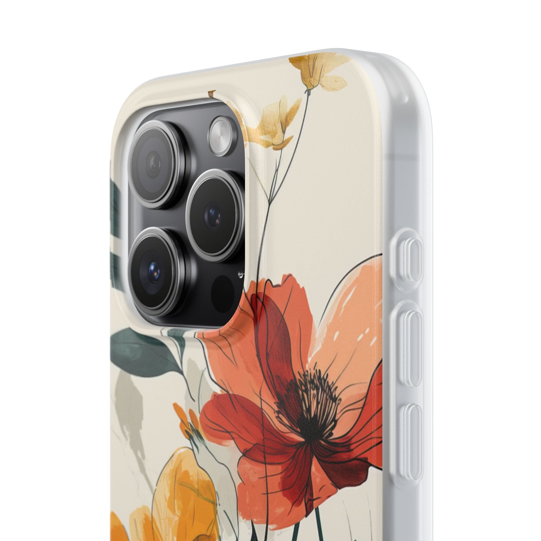 Elegant Floral Harmony iPhone 15 - Flexi Phone Case