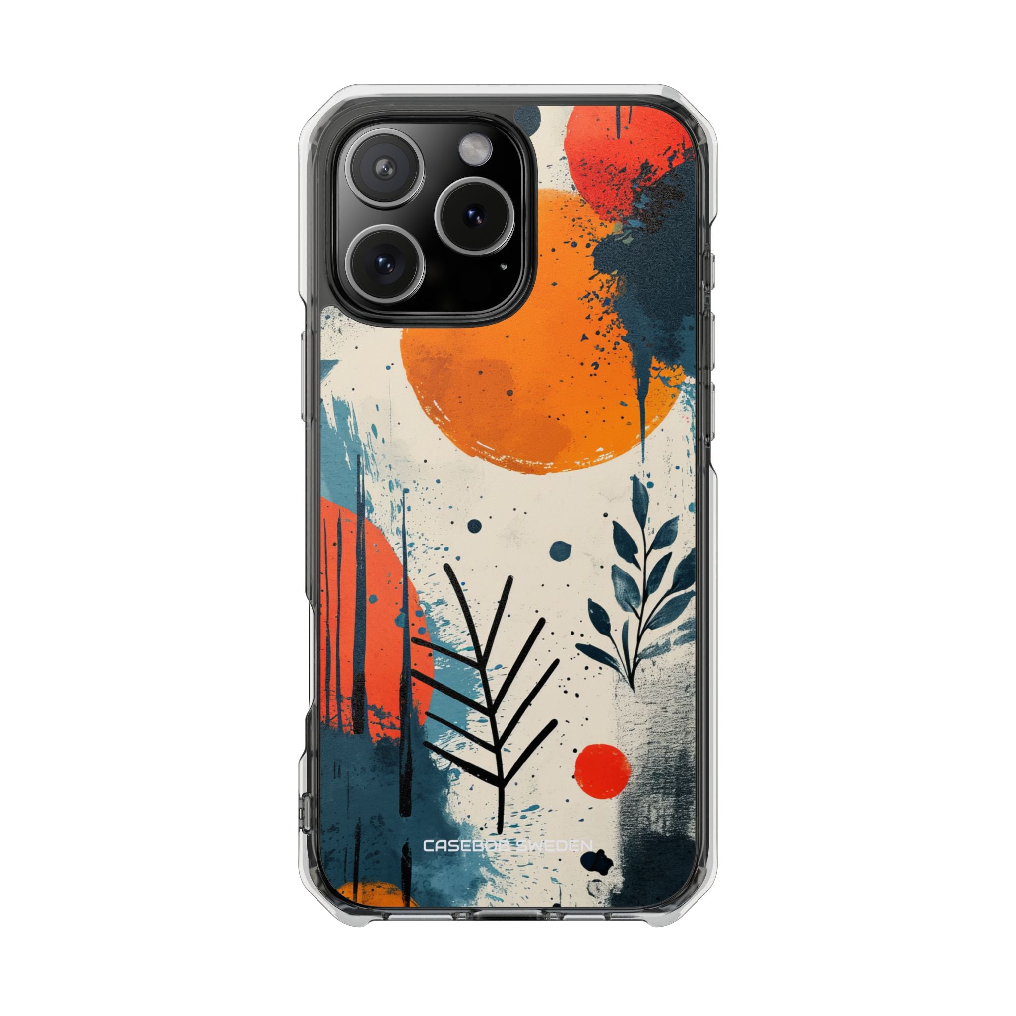 Orange Blue Splash - Clear Impact iPhone 16 Phone Case