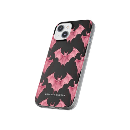 Gothic Pink Bats Aflame iPhone 14 - Flexi Phone Case