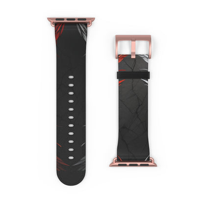 Crimson Silver Wings - Watch Band