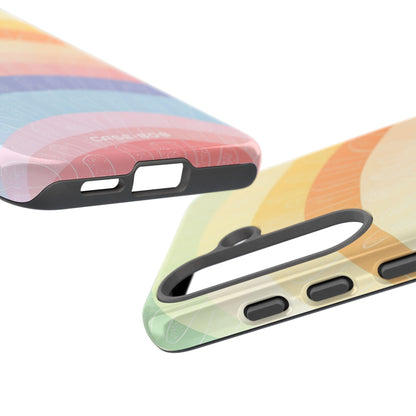 Pastel Rainbow Bands Samsung S25 Case - Tough