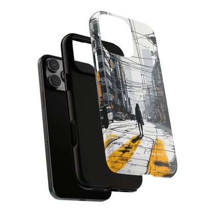 Urban Noir Streetscape iPhone 16 - Tough Phone Case