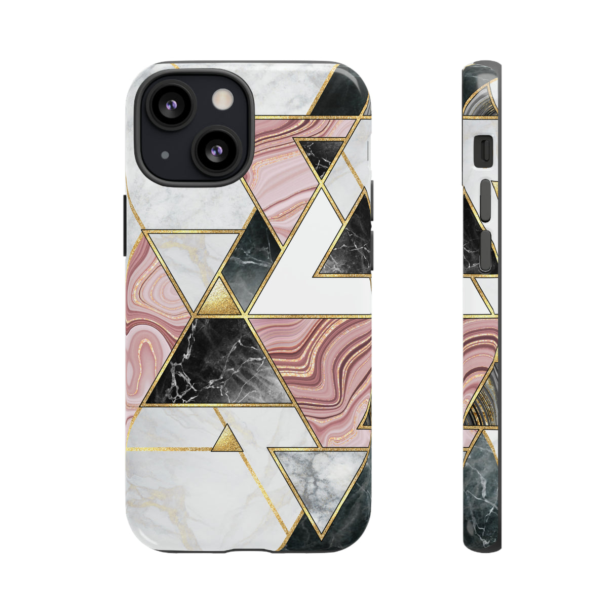 White Pink Mosaic - Protective Phone Case