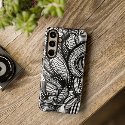 Fluid Monochrome: Intricate Patterns - For Samsung S24