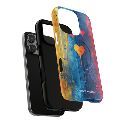 Hearts Watercolor Art - Tough + MagSafe® iPhone 16 Phone Case