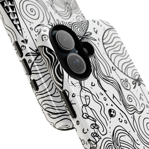 Whimsical Celebration in Black and White - for iPhone 16