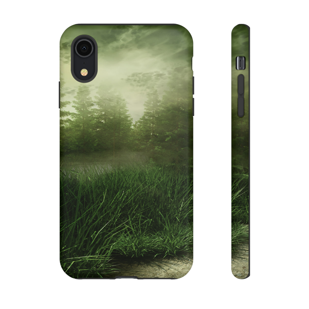 Foggy Green Landscape - Protective Phone Case