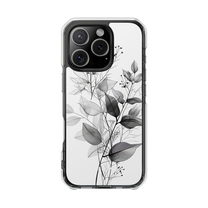 Veined Leaves Gray iPhone 16 Pro Case - Impact