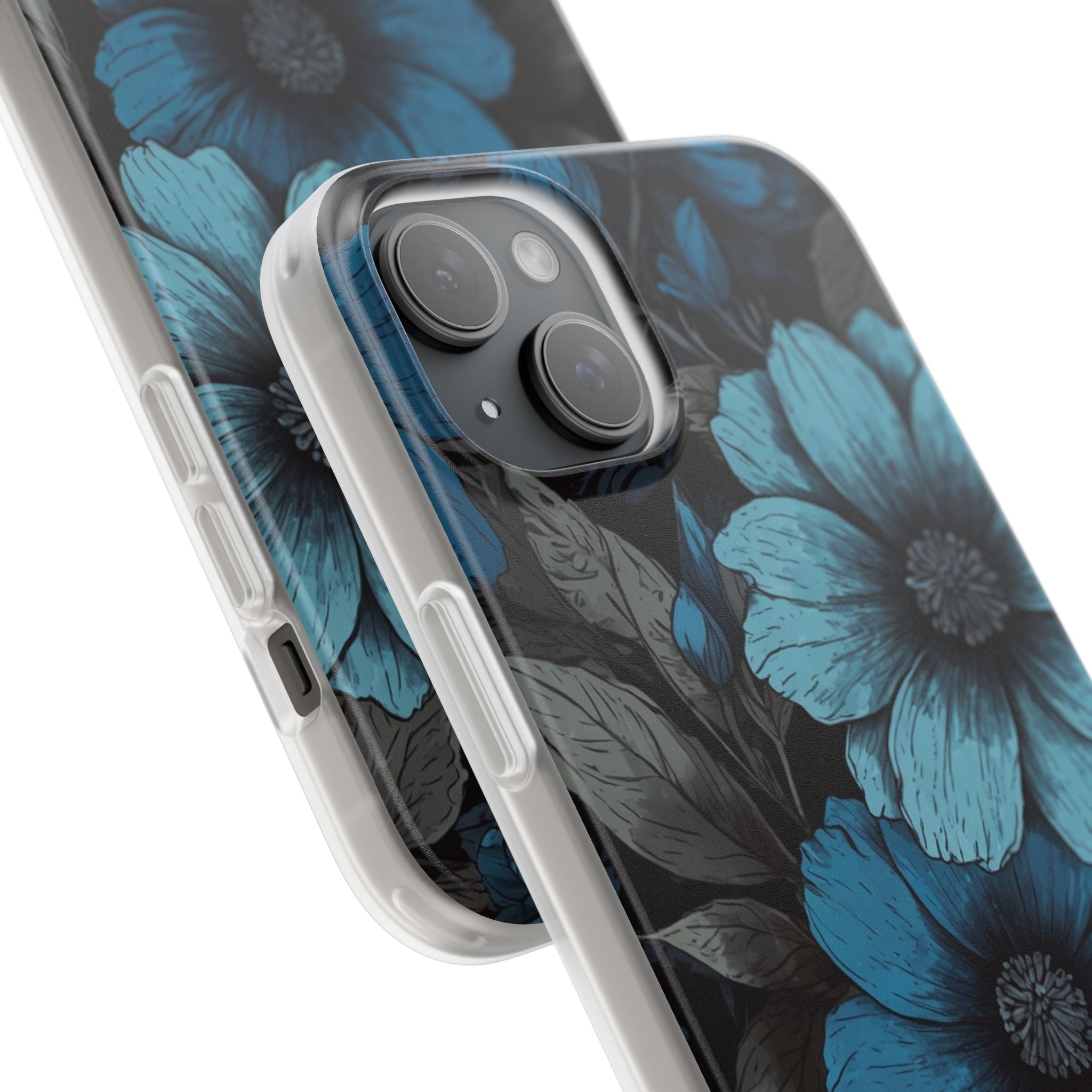 Blue Petal Radiance iPhone 15 Plus Case - Soft