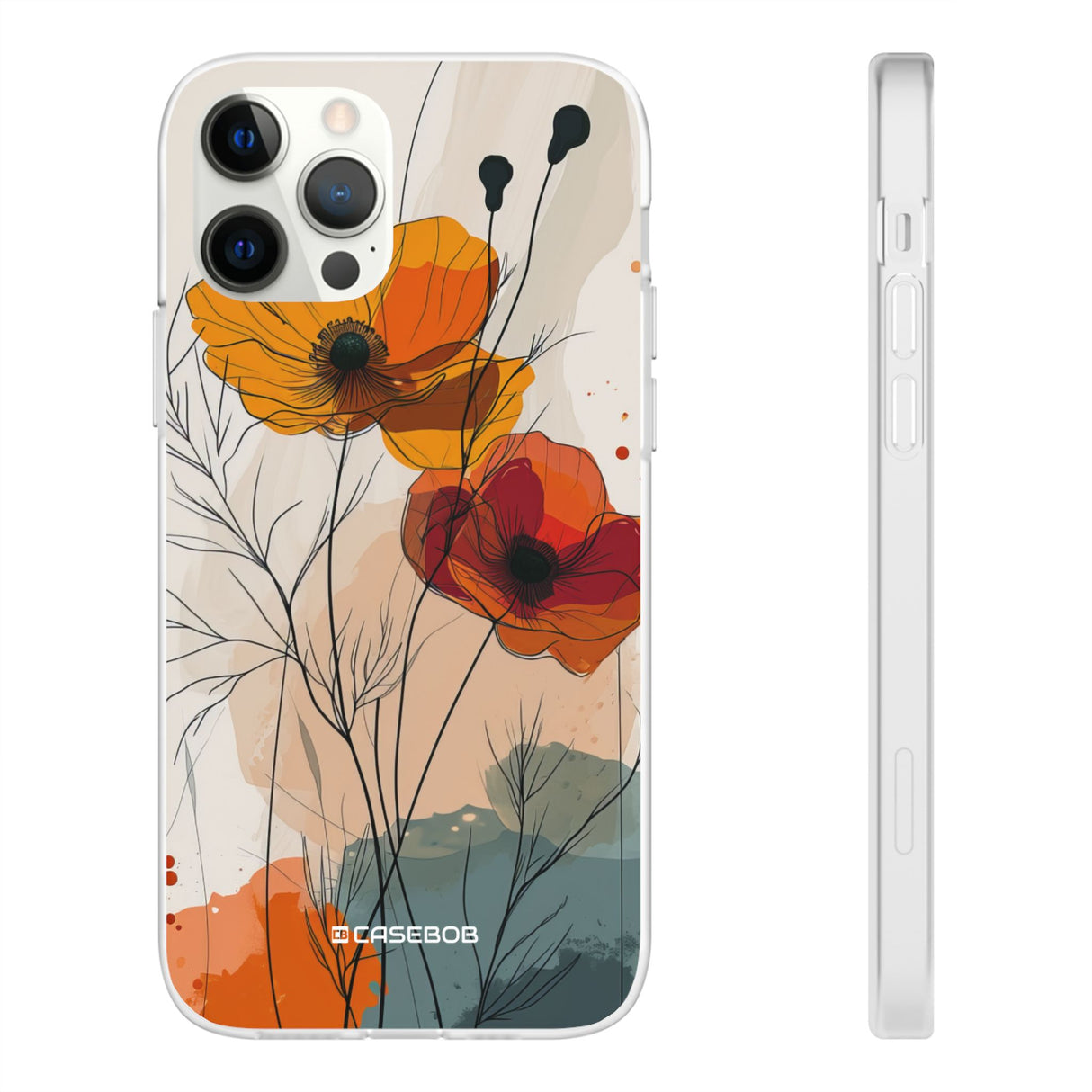 Fiery Floral Abstraction | Flexible Phone Case for iPhone