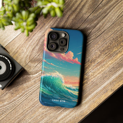 Turquoise Curl iPhone 15 Pro Case - Tough