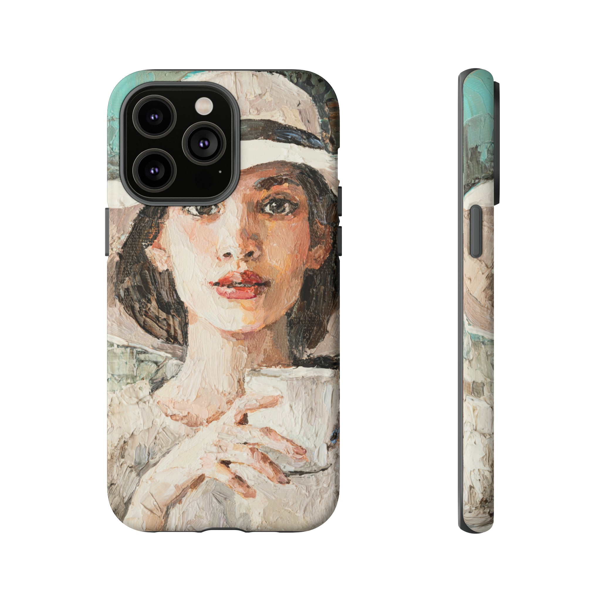 Oil Painting - Lady in a White Hat - Protective Phone Case