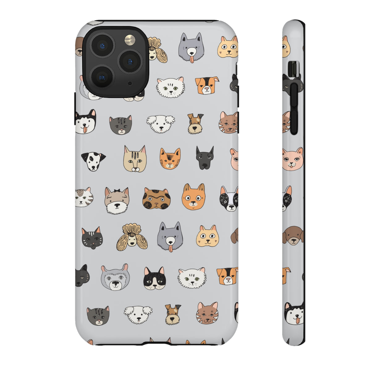 Cats n Dogs Pattern iPhone Case (Protective) iPhone 11 Pro Max Glossy Phone Case