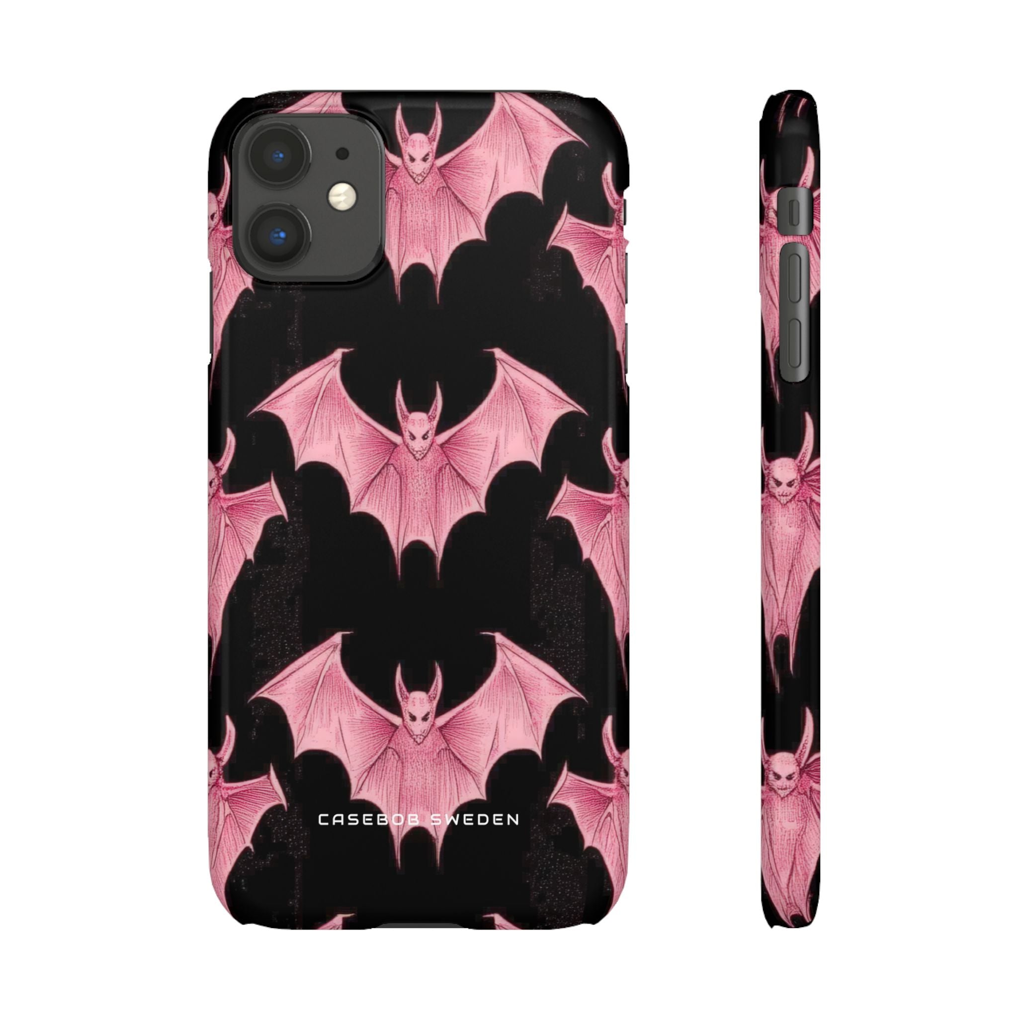 Gothic Pink Bats Aflame iPhone 11 - Slim Phone Case