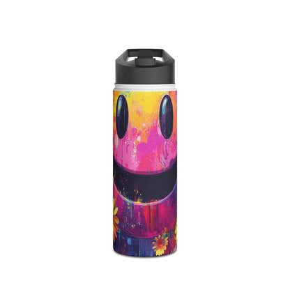 Smiley Bloom Drip - Stainless Steel Water Bottle