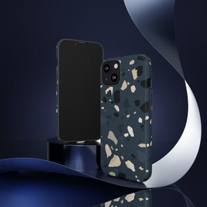 Dark Blue Terrazzo - Protective Phone Case