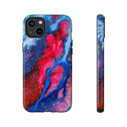 Red n Blue Ink Art iPhone Case (Protective) iPhone 14 Plus Glossy Phone Case