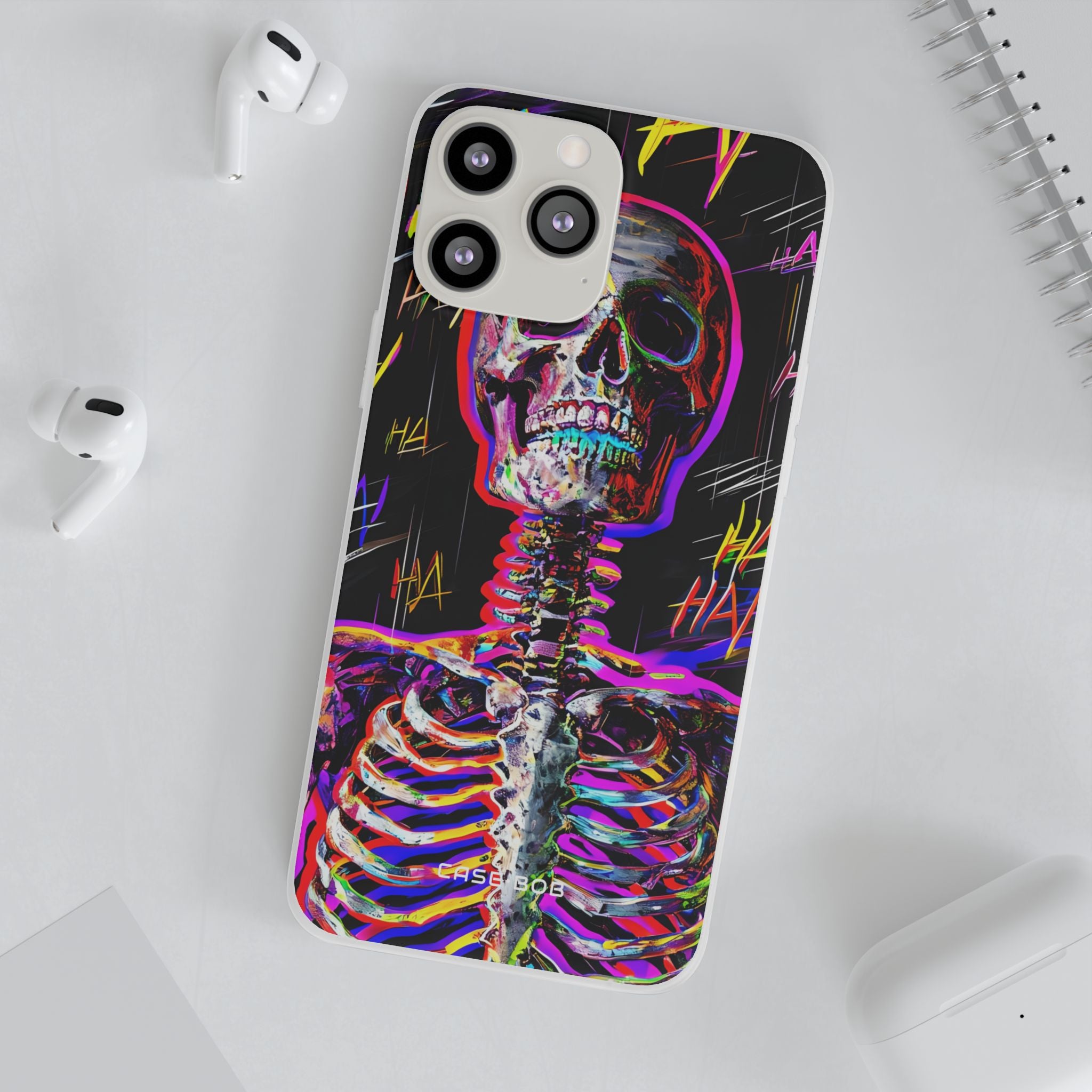 Neon Skeleton Laugh iPhone 13 Pro Max - Soft