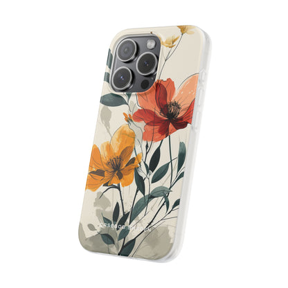 Elegant Floral Harmony iPhone 15 - Flexi Phone Case