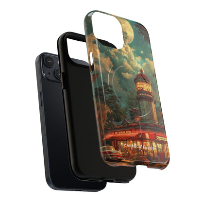 Vintage Moonlit Diner Fantasy iPhone 14 | Tough+ Phone Case