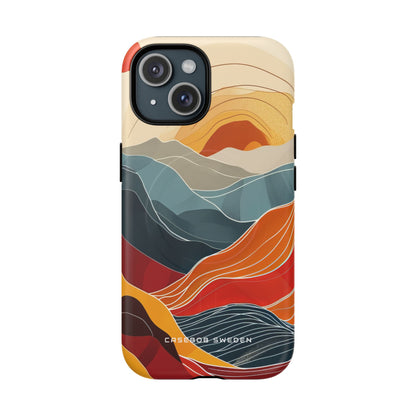 Harmonic Flow of Lines and Color iPhone 15 | Tough+ Phone Case