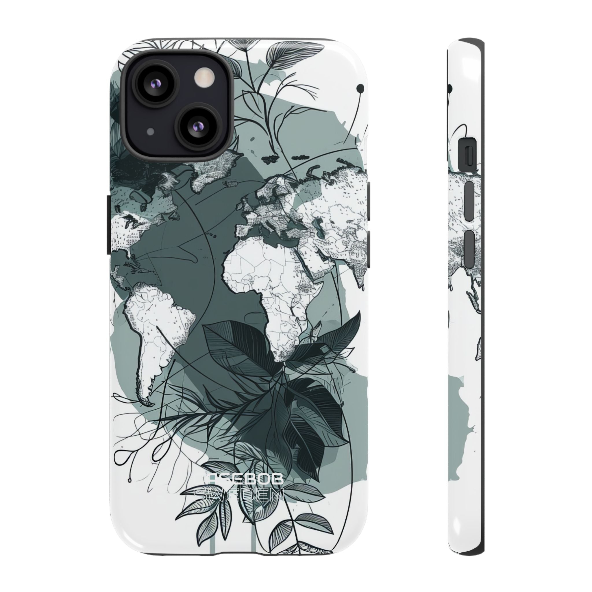 Botanical World Map iPhone 13 - Tough