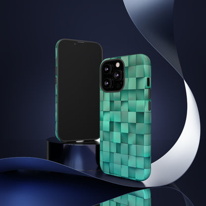 Teal Tranquility: Square Gradient - Protective Phone Case