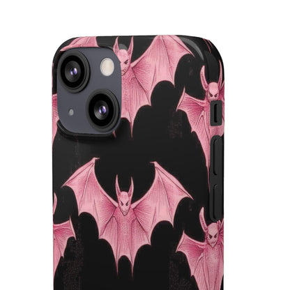 Gothic Pink Bats Aflame iPhone 13 - Slim Phone Case