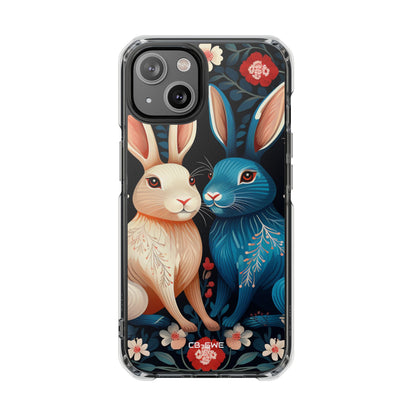 Rabbits Embrace Blossoms iPhone Case - Impact