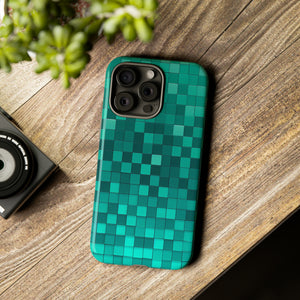 Teal Tones Mosaic - Protective Phone Case