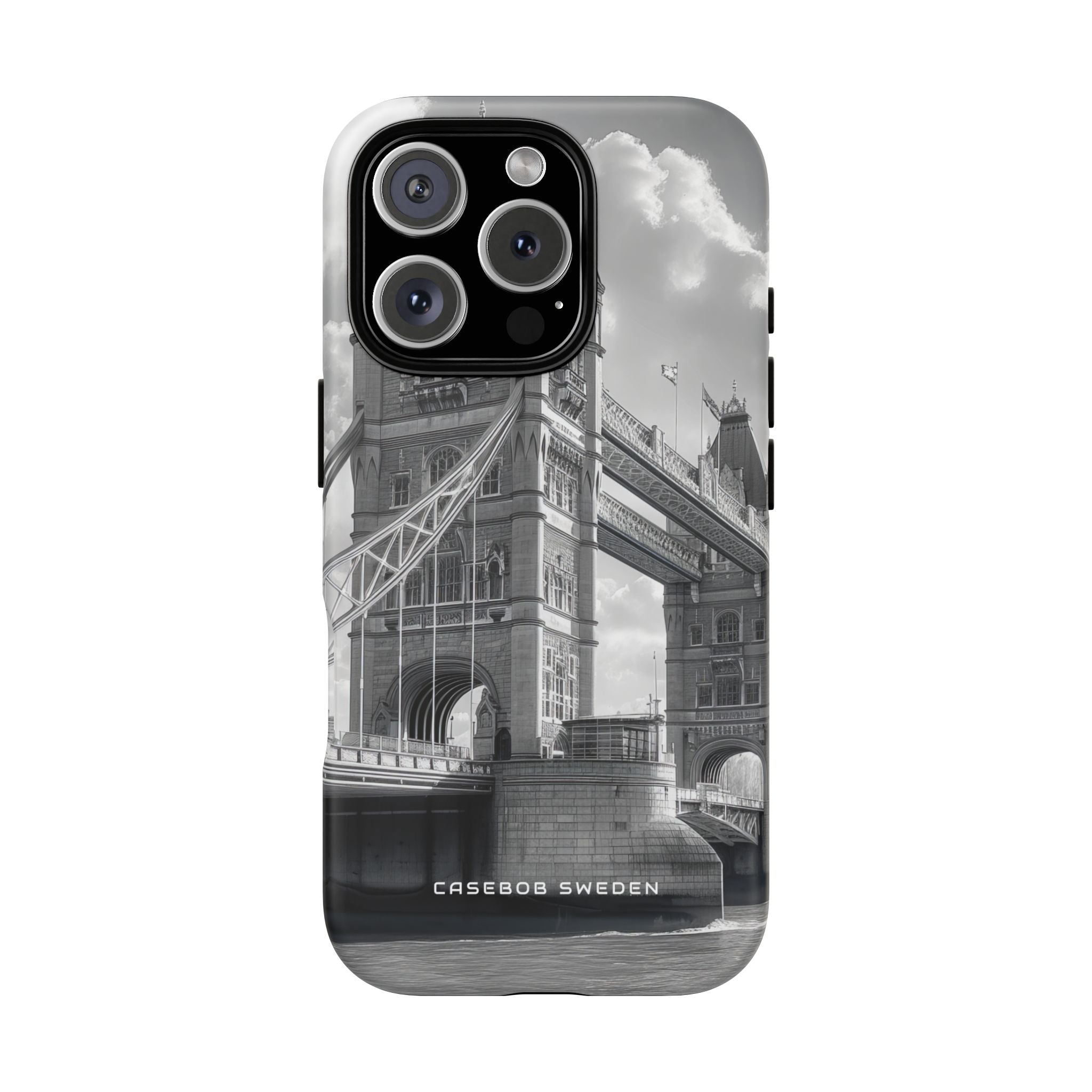 Tower Bridge Monochrome Architecture Study iPhone 16 - Tough Phone Case