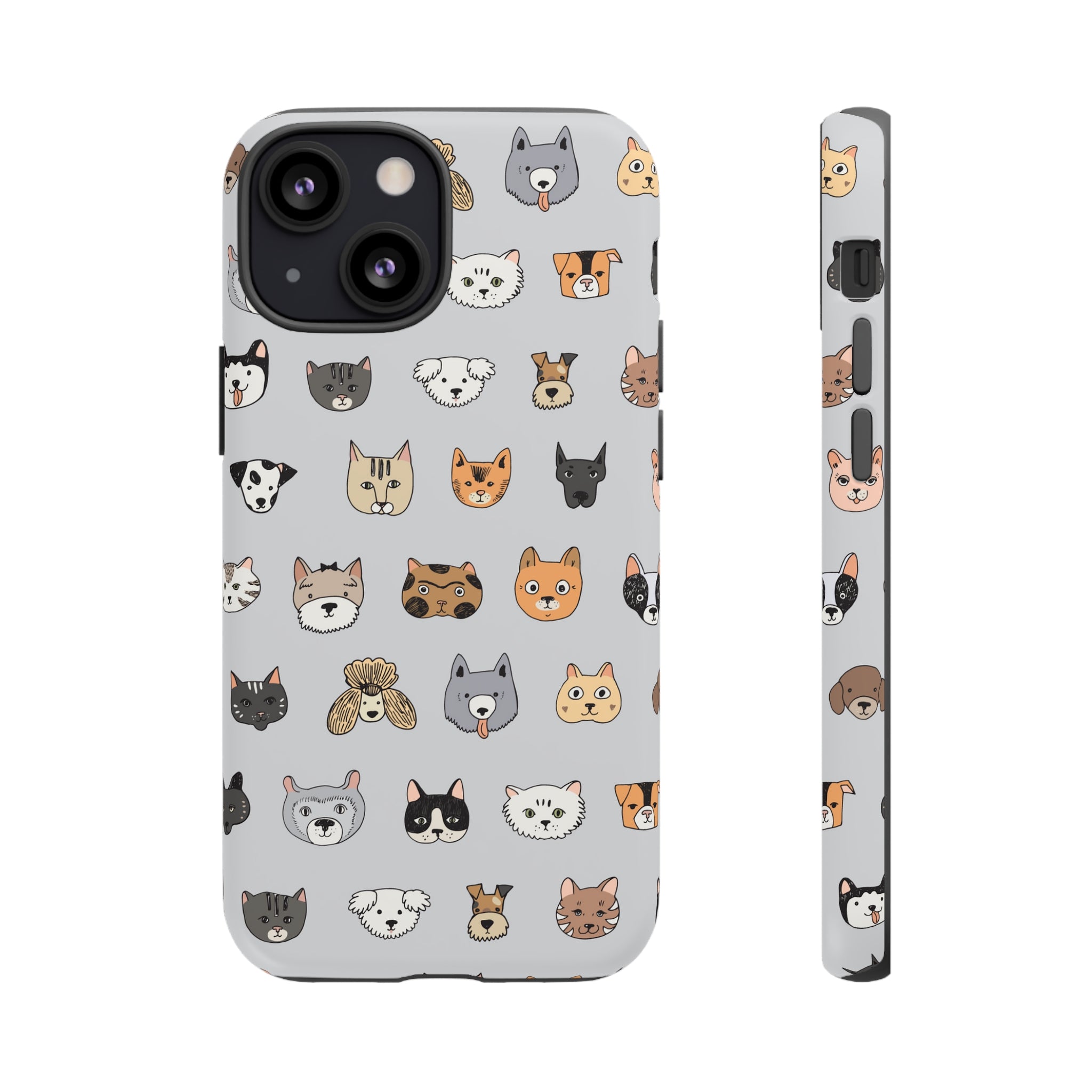 Cats n Dogs Pattern iPhone Case (Protective) iPhone 13 Mini Matte Phone Case