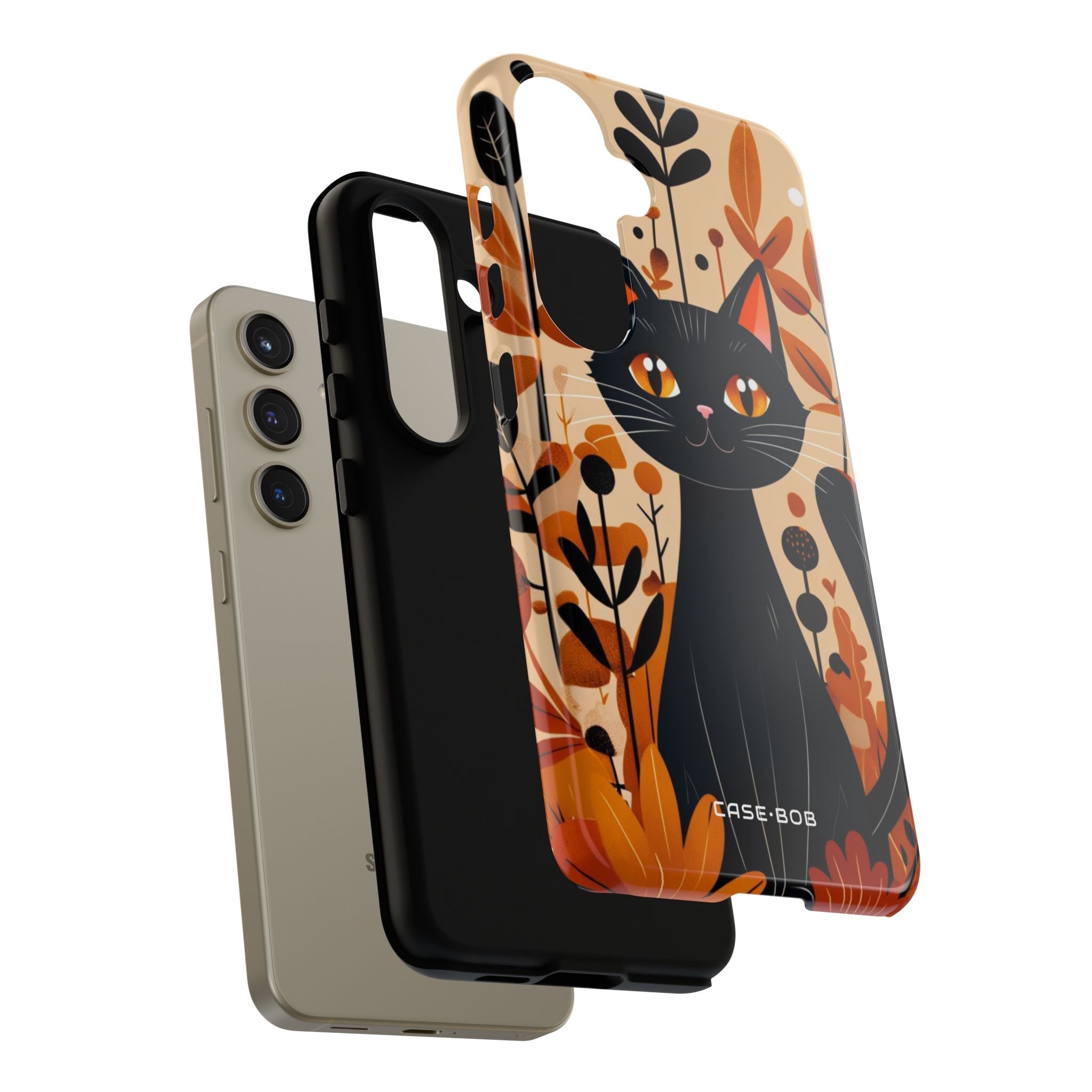 Black Cat Glow Samsung S24 Case - Tough