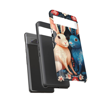 Rabbits Embrace Blossoms - Google Pixel Case
