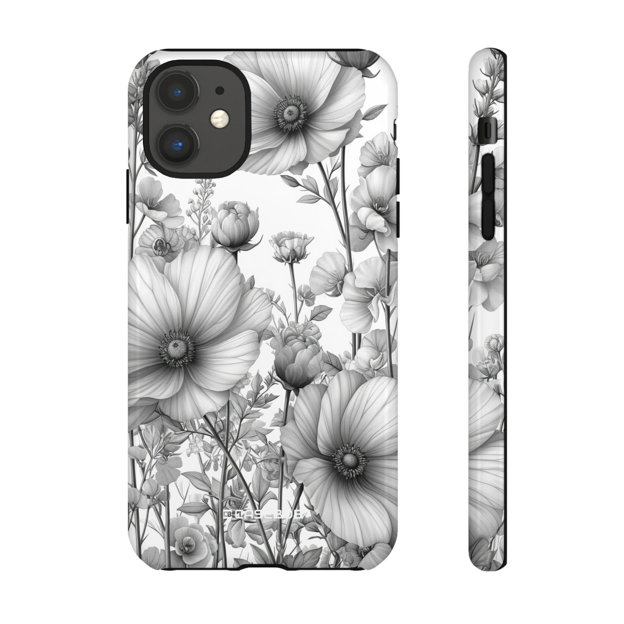 Monochrome Flora | Protective Phone Case for iPhone