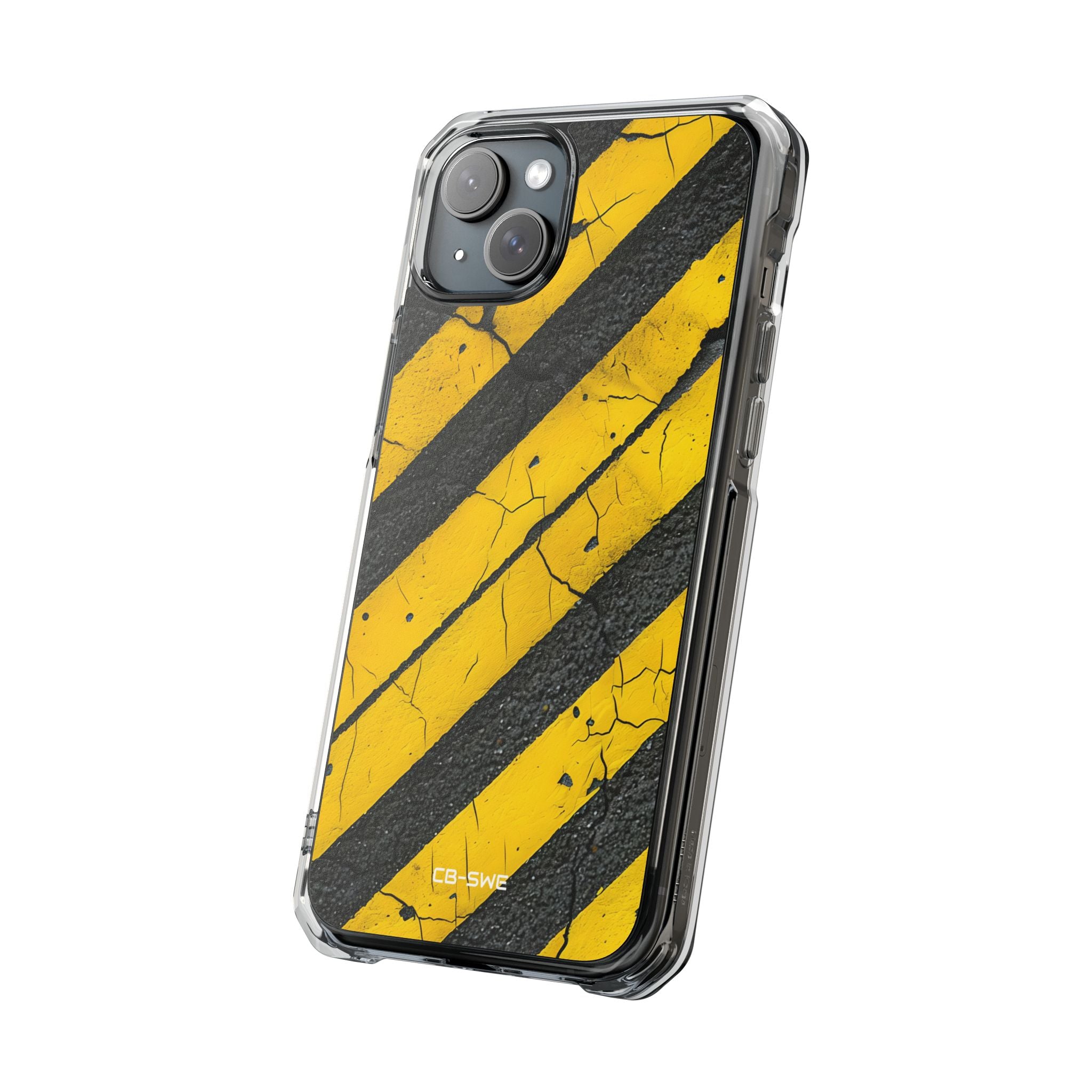 Cracked Hazard Lines iPhone Case - Impact