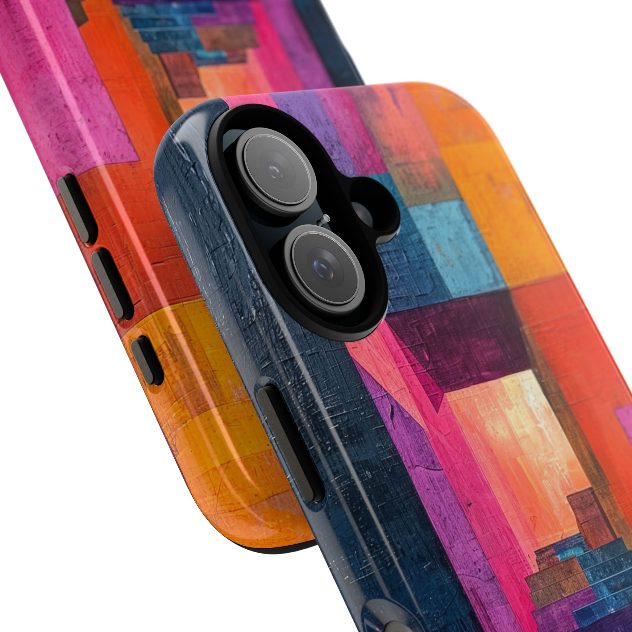 Pink Orange Geometry - Tough iPhone 16 Phone Case