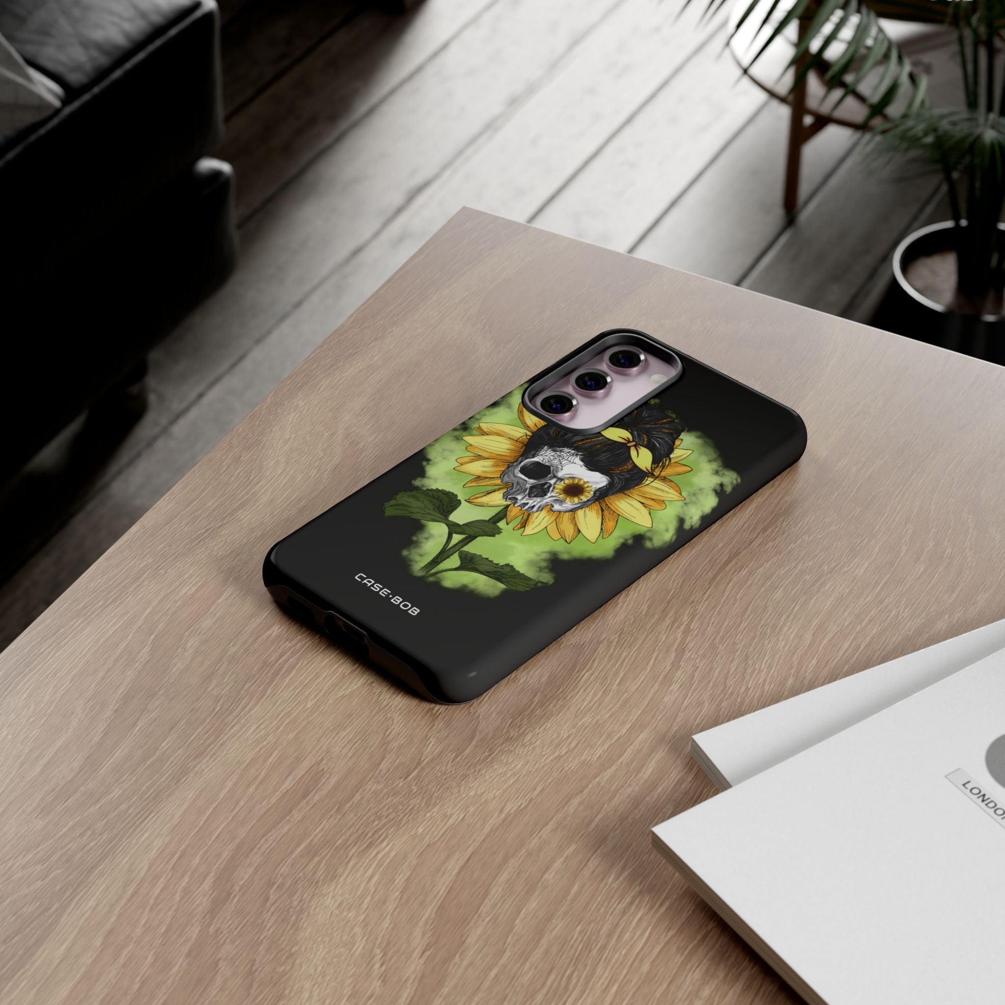 Sunflower Skull Samsung S23 Plus Case - Tough