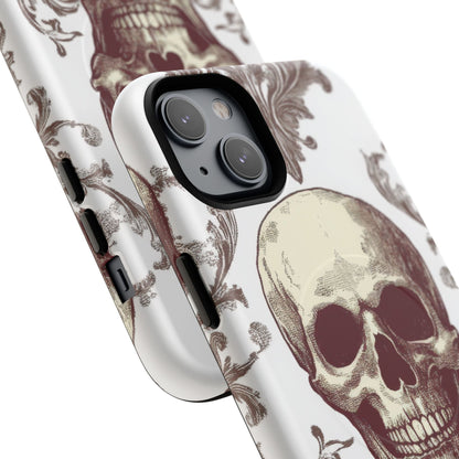 Gothic Skulls and Ornate Foliage iPhone 14 | Tough+ Phone Case