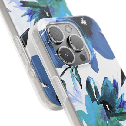 Blue Blossom Radiance iPhone 15 Pro Case - Soft