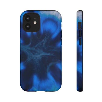 Blue Star Marble Ink Art iPhone Case (Protective) iPhone 12 Mini Glossy Phone Case