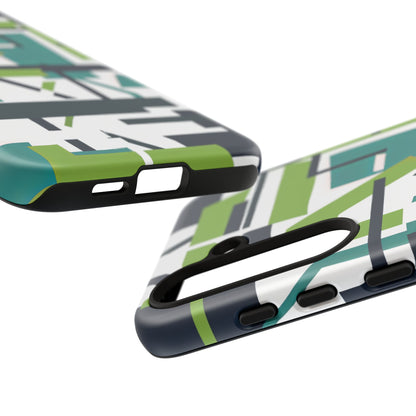 Green Geometry Glide Samsung S24 - Tough Phone Case